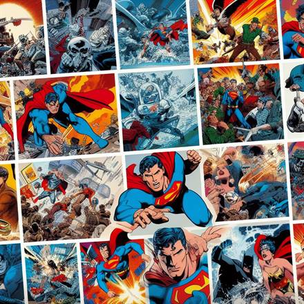 "A retro 90's comic panel capturing Superman's determination and unwavering resolve."
