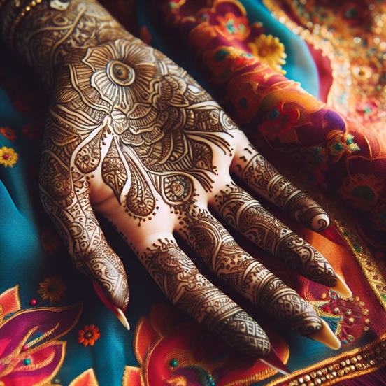 "Henna tattoo art on feet, featuring swirls, flowers, and intricate linework."