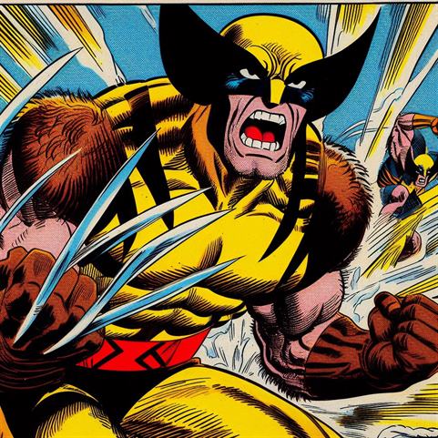 "A close-up of Wolverine's adamantium claws, iconic symbols of his power."