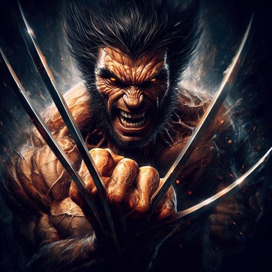 "Wolverine, the X-Men's relentless warrior, standing tall with his adamantium claws unsheathed."