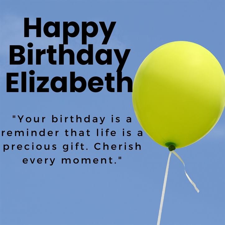 Happy Birthday Elizabeth Wishes with Cake, Status & Quotes Images