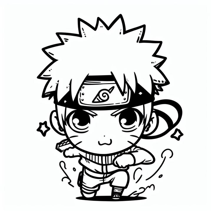 Outline Clipart Images of Chibi Naruto