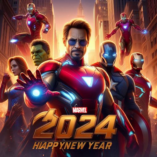 Avengers Hero's Happy New Year 2024 Images