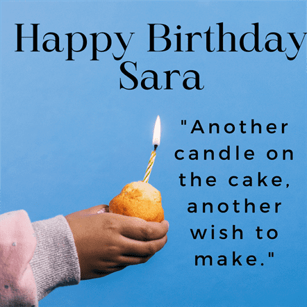 Read more about the article Happy Birthday Sara Wishes with Cake, Status & Quotes Images