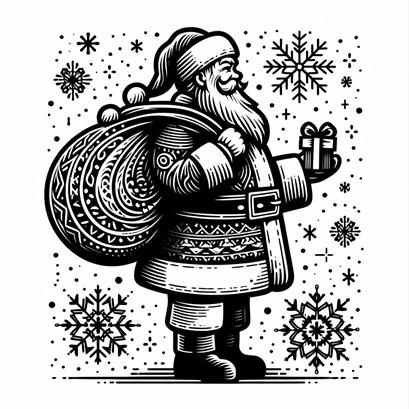 Outline Clipart Images of Santa