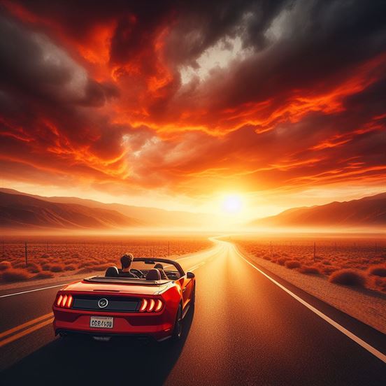 Images of Driving Into The Sunset
