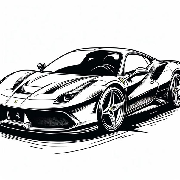Outline Clipart Images of Ferrari