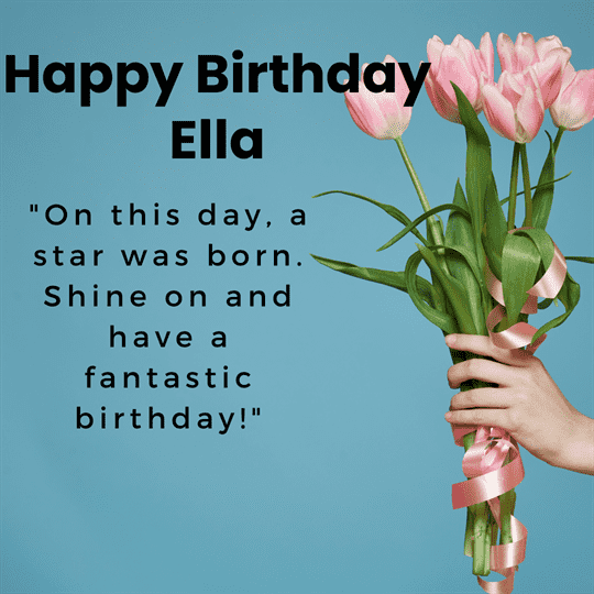 Happy Birthday Ella Wishes with Cake, Status & Quotes Images